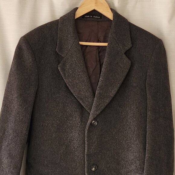 Hammersley Men’s Wool Cashmere Blend Coat Size 40R Gray Made in England VTG - Picture 3 of 11